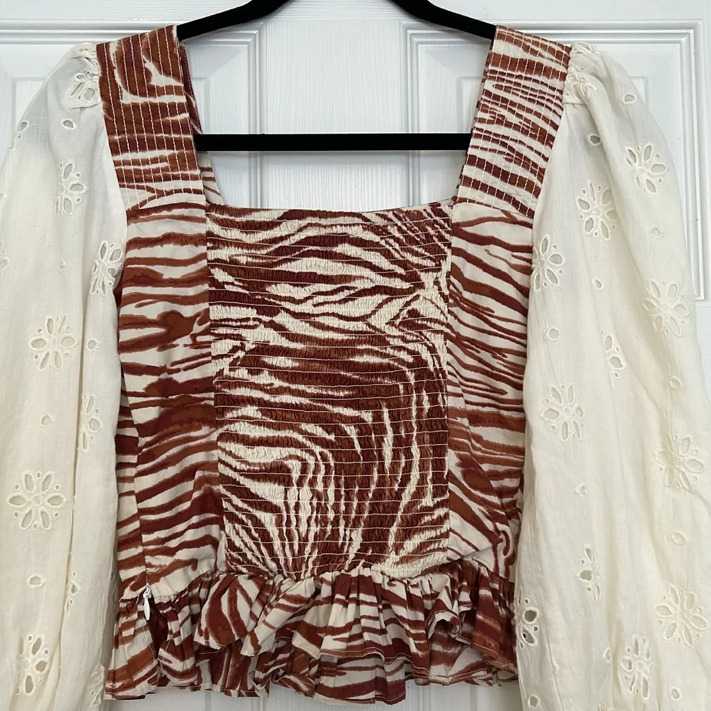 Love the Label Smocked Puff-Sleeve Blouse